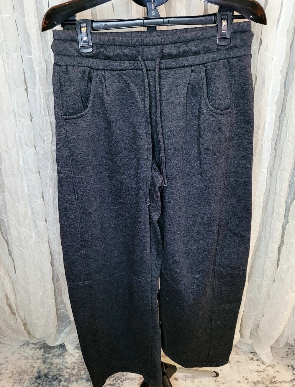 Zenana Acid Mineral Wash Fleece Wide Leg Sweatpants Lounge Pants S